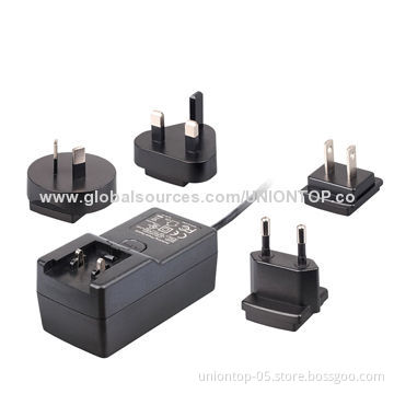 Interchangeable Plug Power Adapter, 18V1A, 12V 1A, 24/0.63, 24/0.75 and 15V1A